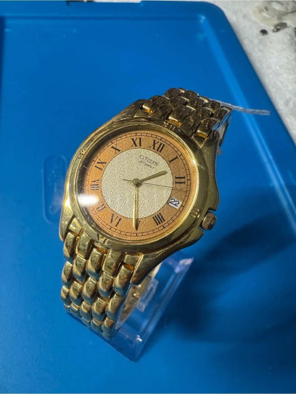 Citizen Gold Tone Men's Watch with Two-Tone Gold Dial